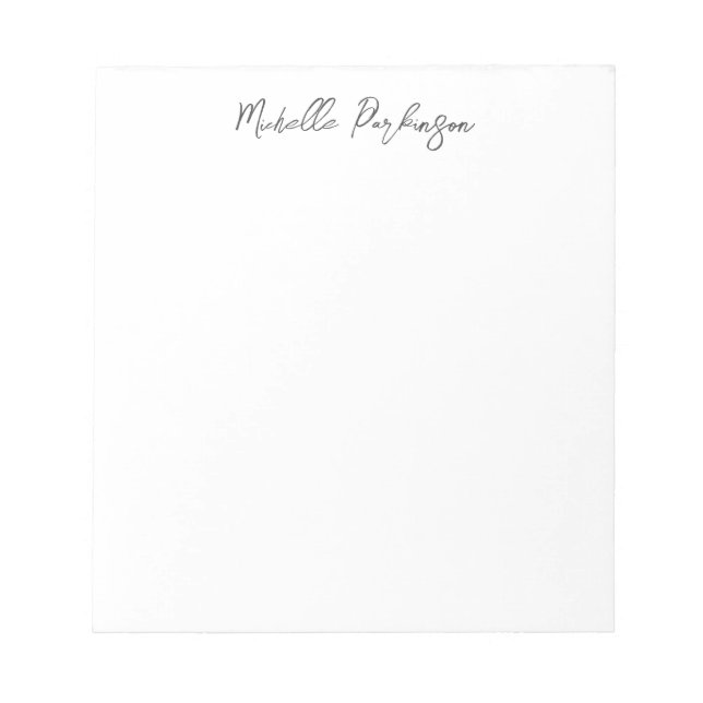 Modern Minimalist Name Personalised Calligraphy Notepad (Front)
