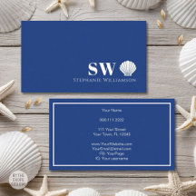Modern Minimalist Nautical Shell Initials Monogram