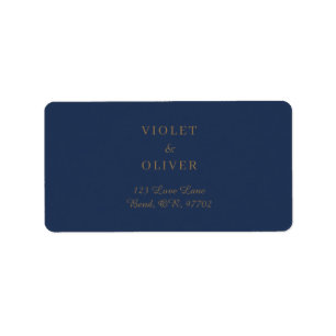 Modern Minimalist   Navy and Gold Wedding Label