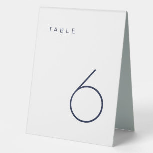 Modern Minimalist Navy and White Table Number