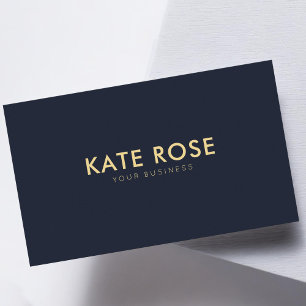 Modern Minimalist Navy Blue Business Card