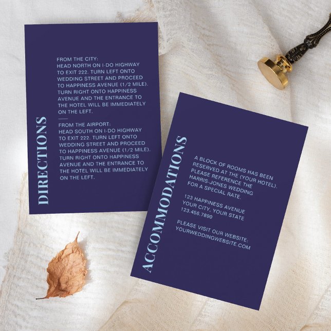 Modern Minimalist Navy Blue Details Enclosure Card (Creator Uploaded)