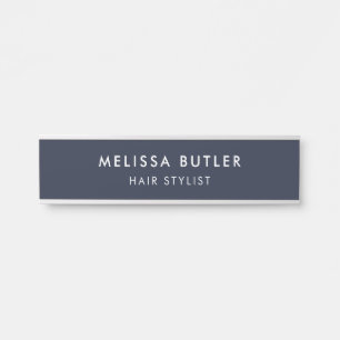 Modern Minimalist Navy Blue Door Sign