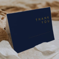 Modern Minimalist Navy Blue | Gold Folded