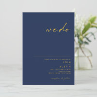 Modern Minimalist Navy Blue | Gold We Do Wedding