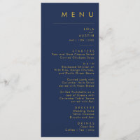 Modern Minimalist Navy Blue | Gold Wedding Dinner
