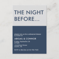 Modern Minimalist Navy Blue Grey Rehearsal Dinner