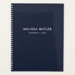 Modern Minimalist Navy Blue Planner<br><div class="desc">Simple and modern.</div>