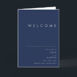 Modern Minimalist Navy Blue Silver Folded Wedding Program<br><div class="desc">This modern minimalist navy blue silver folded wedding program is perfect for your classy boho wedding. Its simple, unique abstract design accompanied by a contemporary minimal script and a dark navy blue colour palette gives this product a feel of elegant formal luxury while staying simplistic, chic bohemian. Keep it as...</div>