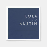 Modern Minimalist Navy Blue | Silver Wedding