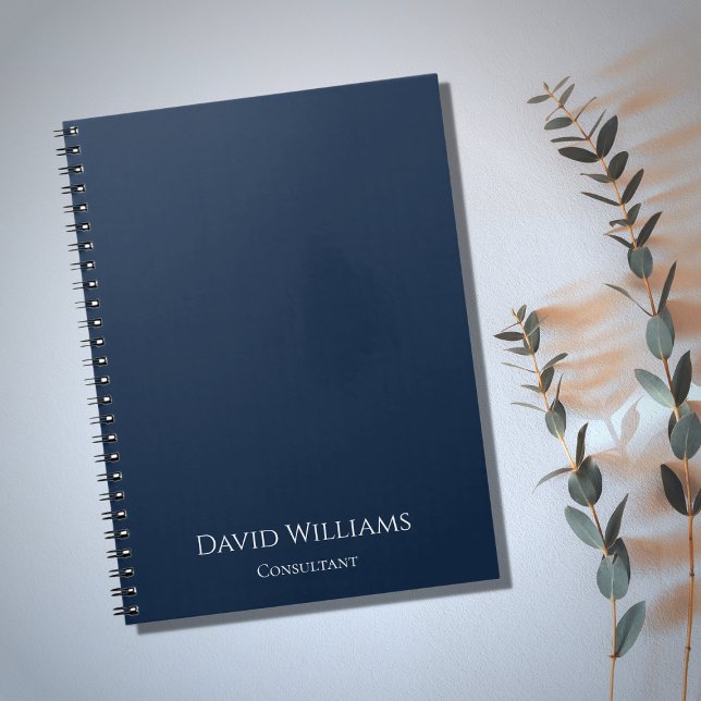Modern Minimalist Navy Blue Simple Professional Notebook (Creator Uploaded)