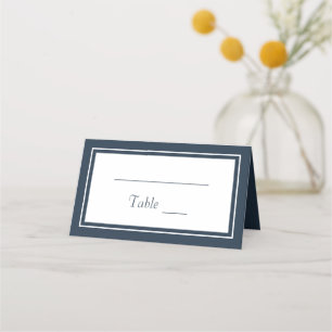 Modern Minimalist Navy Blue Wedding Place Card
