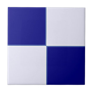 Modern Minimalist Navy Blue White Geometric Ceramic Tile