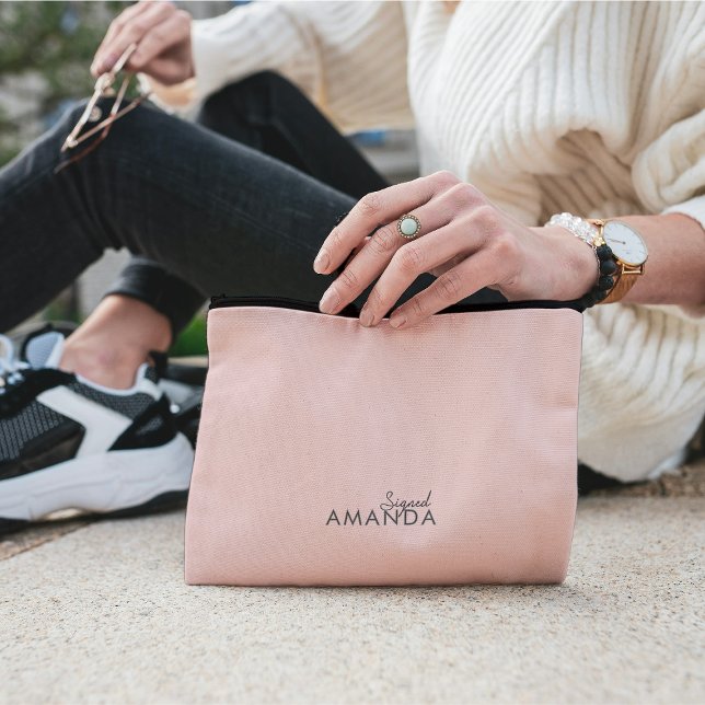 Modern minimalist Neutral Maid of Honour Accessory Pouch (Creator Uploaded)