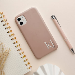 Modern Minimalist Neutral Monogram iPhone 13 Case