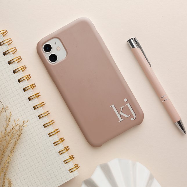 Modern Minimalist Neutral Monogram iPhone Case (Creator Uploaded)