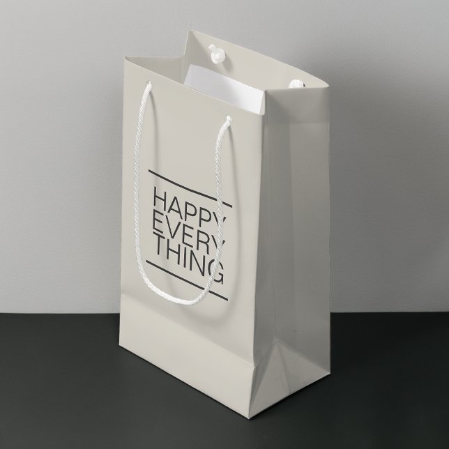 Modern Minimalist Neutral  Small Gift Bag (Happy Everything Modern Minimal Neutral Gift Bag)