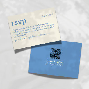 Modern Minimalist Neutral Wedding Wedding QR RSVP Card