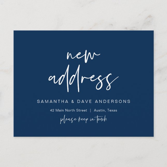 Modern minimalist, New Home Address Announcement P Postcard (Front)