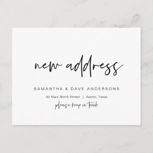 Modern minimalist, New Home Address Announcement P Postcard
