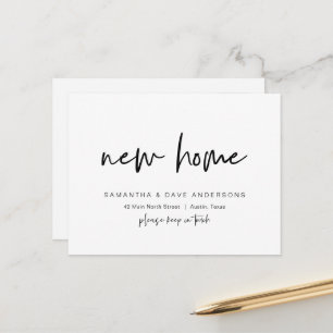Modern minimalist, New Home Address Announcement P Postcard