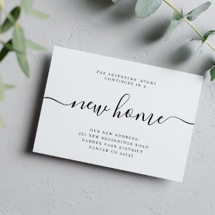 Modern minimalist new home moving announcement
