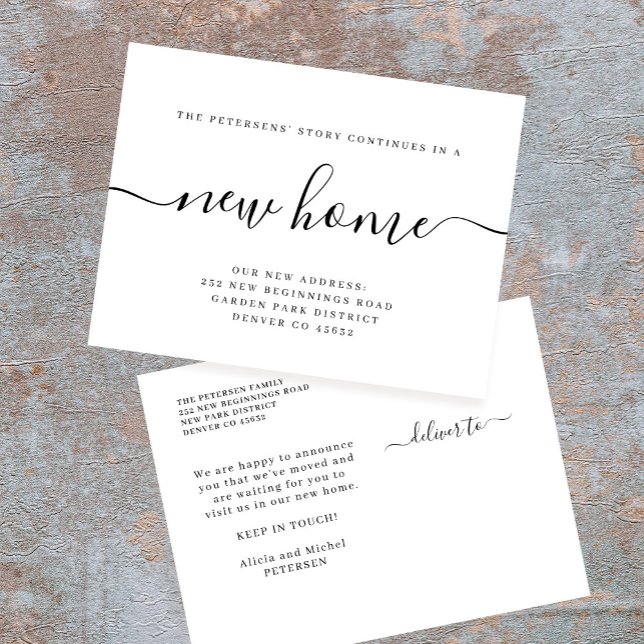 Modern minimalist new home moving announcement postcard (Creator Uploaded)