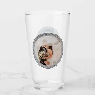 Modern Minimalist Newly Weds Couple Wedding Photo Glass