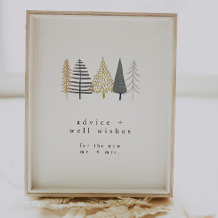 modern minimalist newlywed advice well wishes sign