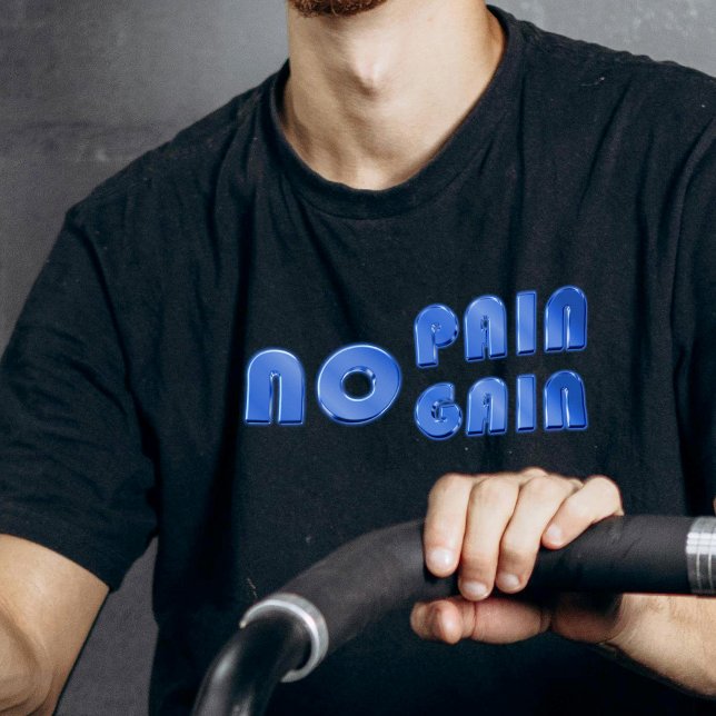 Modern Minimalist No Pain No Gain Fitness Gym  T-Shirt (Creator Uploaded)