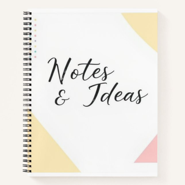 "Modern Minimalist Notes & Ideas Notebook" Notebook (Front)