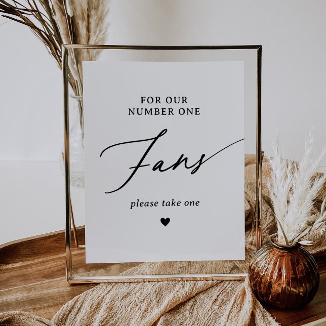 Modern Minimalist Number One Fans Wedding Sign (Creator Uploaded)