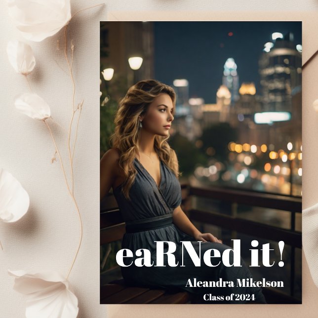 Modern Minimalist Nursing Graduation Announcement (Creator Uploaded)