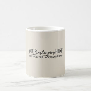 Modern Minimalist Oatmeal Business Logo Coffee Mug