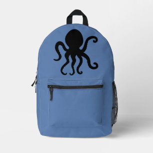 Modern Minimalist Octopus Silhouette Printed Backpack