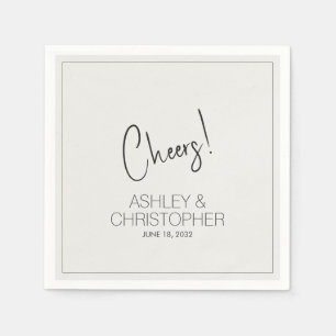 Modern Minimalist Off White Wedding Napkin