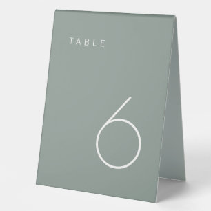 Modern Minimalist Olive Green Table Number 