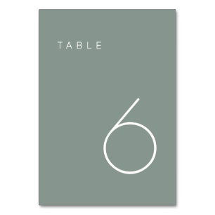 Modern Minimalist Olive Green Table Number  Table 