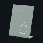 Modern Minimalist Olive Green Table Number  Table  Pedestal Sign<br><div class="desc">This Modern Minimalist Table Number is perfect for wedding table numbers or any table number party needs! Fully customisable!</div>