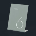 Modern Minimalist Olive Green Table Number  Table  Pedestal Sign<br><div class="desc">This Modern Minimalist Table Number is perfect for wedding table numbers or any table number party needs! Fully customisable!</div>