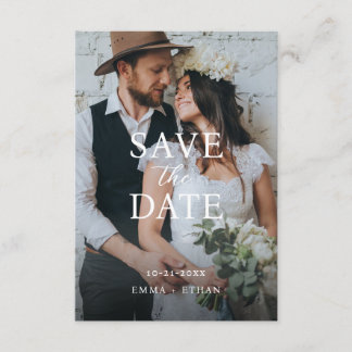 Modern Minimalist Olive Grey Save The Date