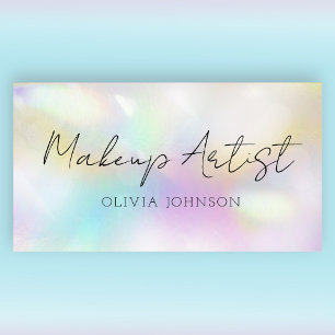 Modern Minimalist Opal Makeup Artist Business Card