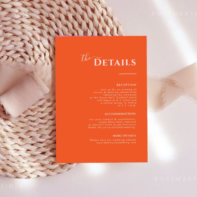 Modern Minimalist orange Enclosure card (Creator Uploaded)