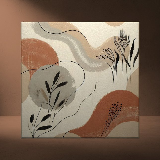 Modern Minimalist Organic Abstract Shapes Pattern Ceramic Tile (Creator Uploaded)