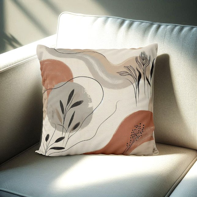 Modern Minimalist Organic Abstract Shapes Pattern Cushion (Creator Uploaded)