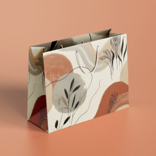 Modern Minimalist Organic Abstract Shapes Pattern Large Gift Bag