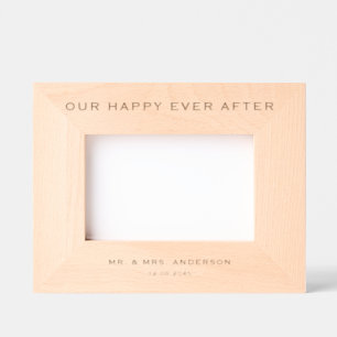 Modern Minimalist Our Happy Ever After Wedding Etched Frames