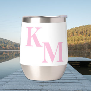 Modern Minimalist Pale Pink Monogram