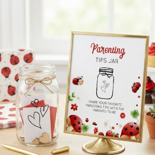 Modern minimalist Parenting tips Jar Baby Shower Pedestal Sign