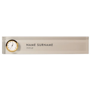 Modern Minimalist Pastel Beige Gradient Luxe Nameplate